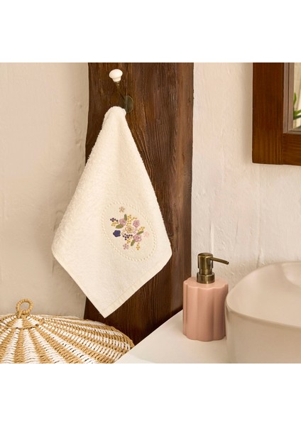 Artisan Coneflower %100 Pamuk El Havlusu Ekru 30X50 cm