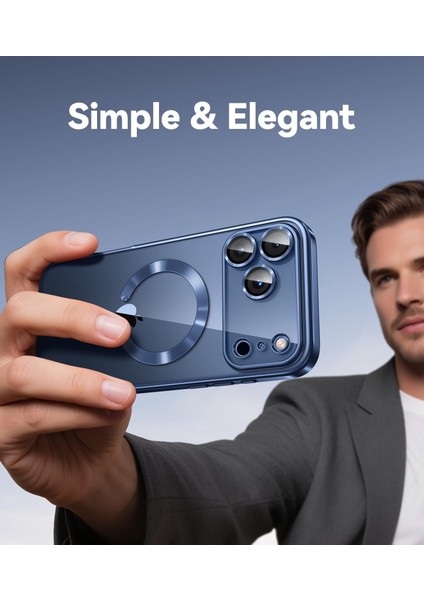 iPhone 17 Pro Kılıf Magsafe Şarj Destekli Renkli Parlak Kenarlı Arkası Şeffaf Silikon + Ekran Koruyucu Cam Set 2in1 fiyatları