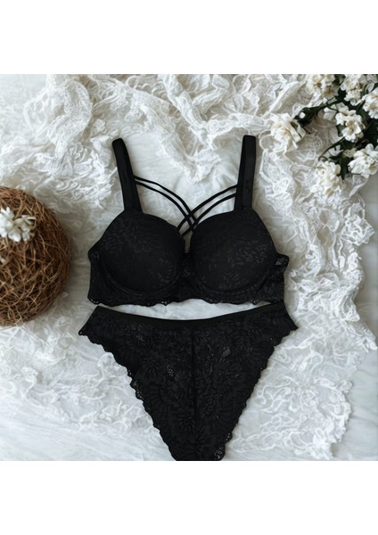 Kadın Dolgulu Destekli Balenli Sütyen Külot Takım