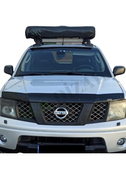 Nissan Navara 2005-2013 Araca Özel Kaput Rüzgarlığı A+ Pianoblack (4mm)