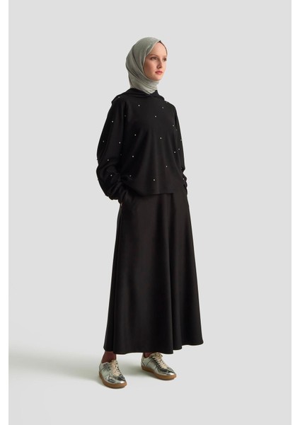 Kloş Örme Etek 25KD4033 Siyah modelleri