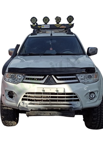 Mitsubishi L200 2007-2014 Araca Özel Kaput Rüzgarlığı A+ Pianoblack 4mm