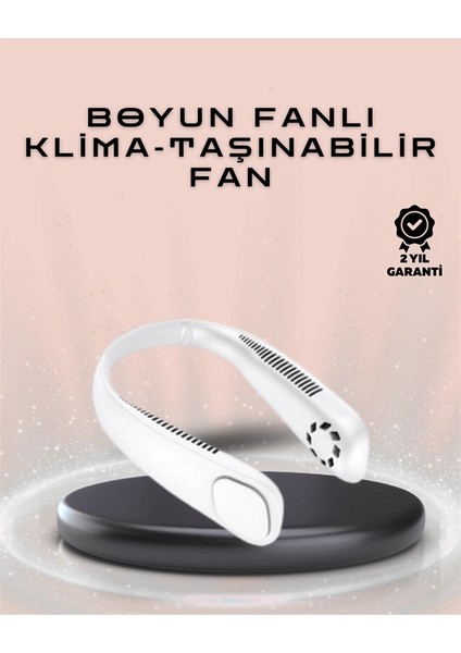 Giyilebilir Sessiz Fan | 224G Hafif, Bladeless Güvenli Tasarım, 5 Vitesli Soğutma, USB Şarjlı Fan