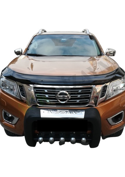 Nissan Navara 2017+ Araca Özel Kaput Rüzgarlığı A+ Pianoblack (4mm)