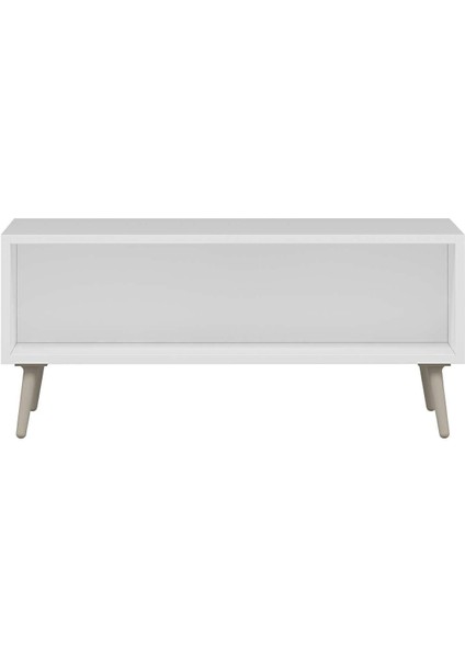 Elina Ayaklı Orta Sehpa - Beyaz/kumtaşı