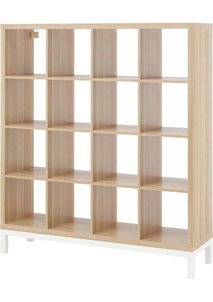 Kallax Açık Raf Ünitesi Ağartılmış Meşe Görünümlü Beyaz 147 x 164 cm