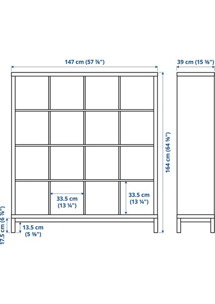 Kallax Açık Raf Ünitesi Ağartılmış Meşe Görünümlü Beyaz 147 x 164 cm fiyatları