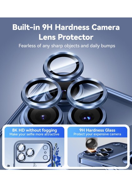 iPhone 17 Pro Max Kılıf Magsafe Şarj Destekli Renkli Parlak Kenarlı Arkası Şeffaf Silikon + Ekran Koruyucu Cam Set 2in1 fırsatları