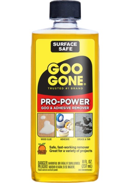 Pro-Power Goo & Adhesıve Remover Bant Yapışkan Porsolen ve Seramik Çeşitli Yüzeylerin Leke Çıkartıcısı 237 ml