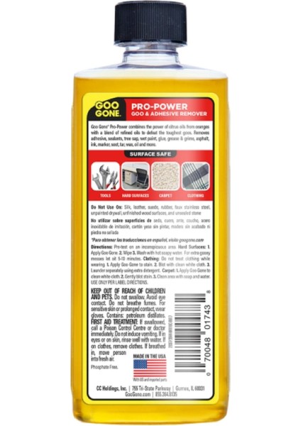 Pro-Power Goo & Adhesıve Remover Bant Yapışkan Porsolen ve Seramik Çeşitli Yüzeylerin Leke Çıkartıcısı 237 ml fırsatları