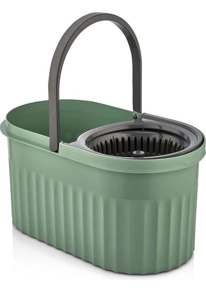 Otomatik Mop Seti Paspas ve Sıkma Kovası, 360° Döner Başlıklı Mikrofiber Yer Temizleme Yeşil modelleri