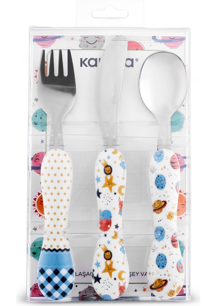 Galaksi 3 Parça Çocuk Çatal Kaşık Bıçak Seti modelleri