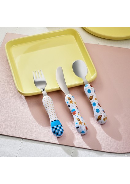 Galaksi 3 Parça Çocuk Çatal Kaşık Bıçak Seti fırsatları