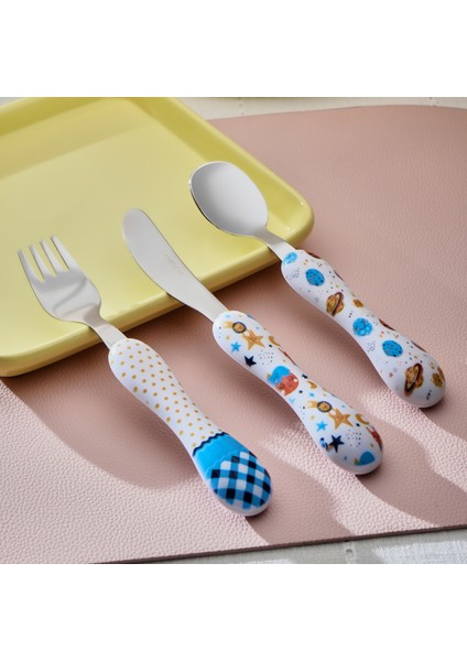 Galaksi 3 Parça Çocuk Çatal Kaşık Bıçak Seti indirimleri