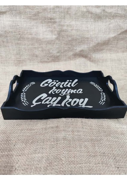 Ahşap Bohem Kahverengi Çay Kahve Sunumluk Tepsi fiyatları