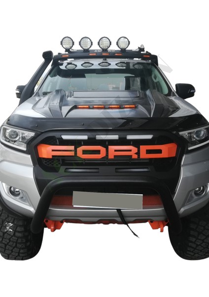 Ford Ranger 2015+ Araca Özel Kaput Rüzgarlığı A+ Pianoblack 4mm