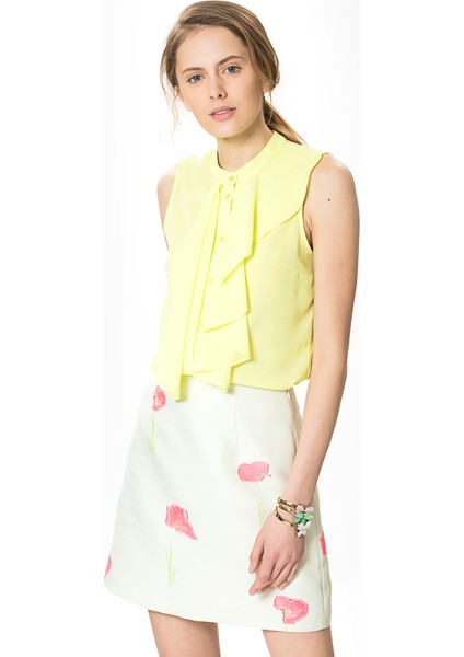 Çiçek Desenli Mini Etek Pembe Y1715056_038