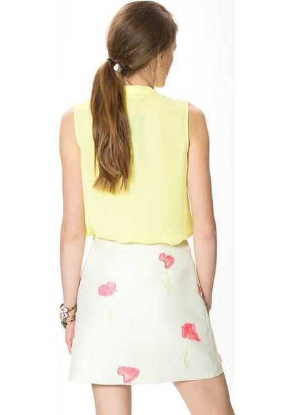 Çiçek Desenli Mini Etek Pembe Y1715056_038 modelleri