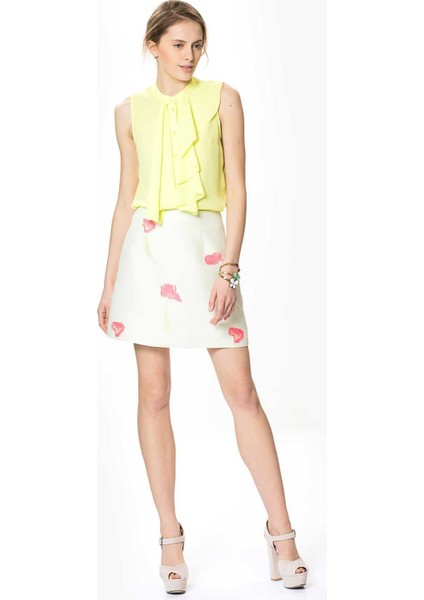 Çiçek Desenli Mini Etek Pembe Y1715056_038 fırsatları