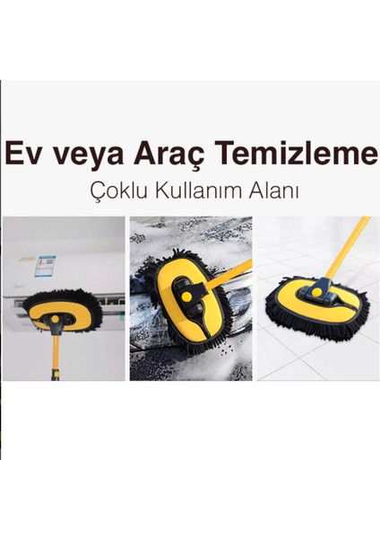 Teleskopik Katlanır Araba Yıkama Fırçası Temizlik Fırçası Mikrofiber Çizilmeyen Kumaş