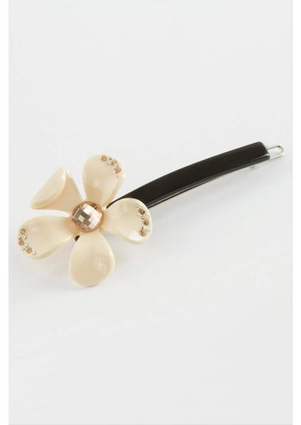 Çiçek Taşlı Klipsli Toka