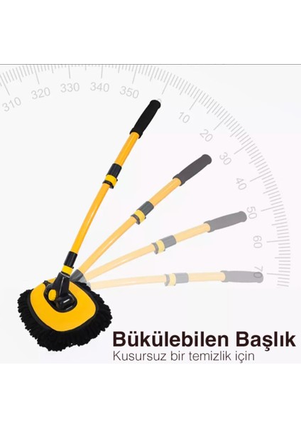 Teleskopik Katlanır Araba Yıkama Fırçası Temizlik Fırçası Mikrofiber Çizilmeyen Kumaş