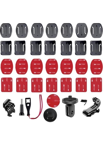 Gopro Için Kask Tutucu, 36 Adet, Gopro Yapışkan Pedler Için, Gopro Kask Tutucu Için, Gopro Hero 12/11/10/9/8/7/6/5/4/3 Aksiyon Kameraları ile Uyumlu
