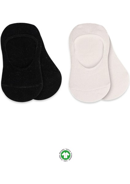 Bistyle 2'li Penye Babet Silikonlu Basic Çorap 30104 Siyah Ekru