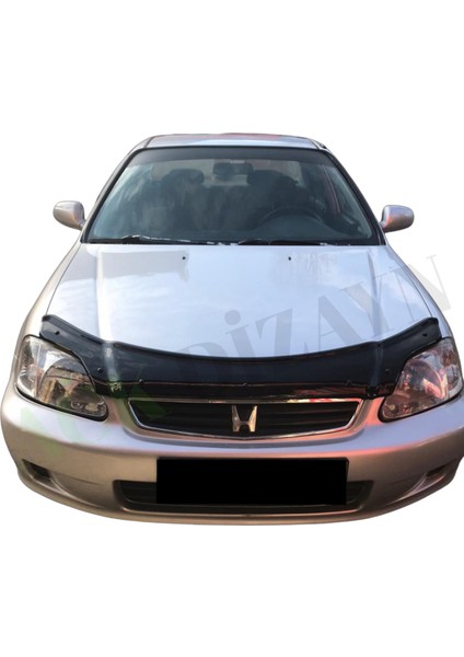 Honda Civic 1999-2001 Araca Özel Kaput Rüzgarlığı A+ Pianoblack 4mm