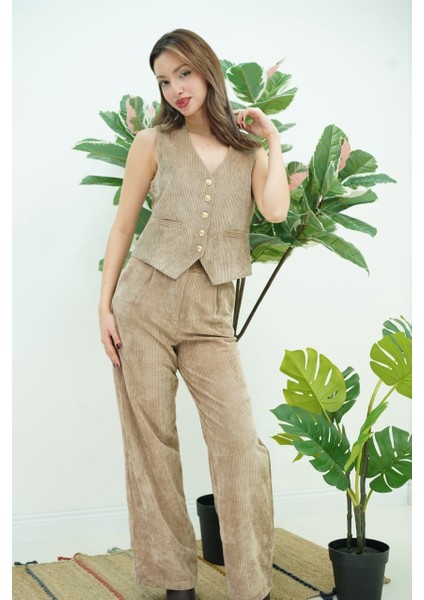 Düğmeli Fitilli Yelek