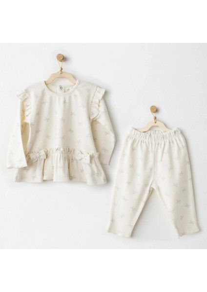Andywawa AC26256 Baby Bow Bliss 2'li Takım Ekru