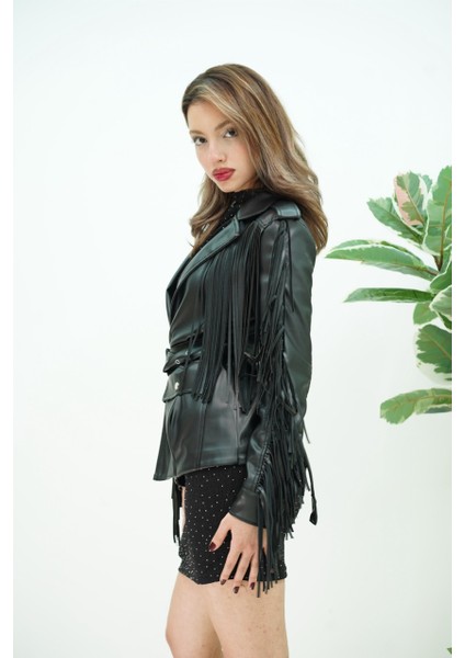 Püsküllü Deri Ceket modelleri