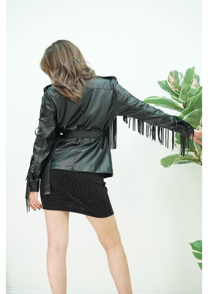 Püsküllü Deri Ceket indirimleri