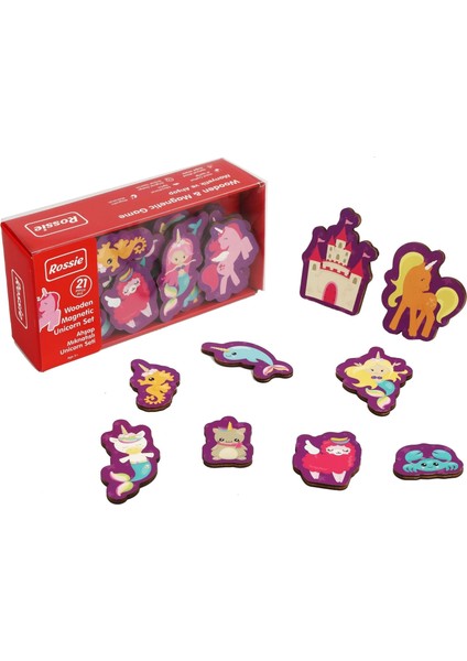 Rossie Mıknatıslı Ahşap Unicorn Figürler