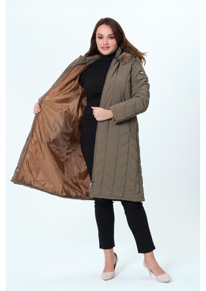 Meralcan Kaddın Büyük Beden Astarlı Nova Kumaş Kapitone Mont indirimleri