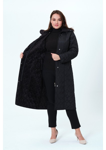 Mihrinaz Kadın Büyük Beden Içi Tüylü Kapitone Mont indirimleri