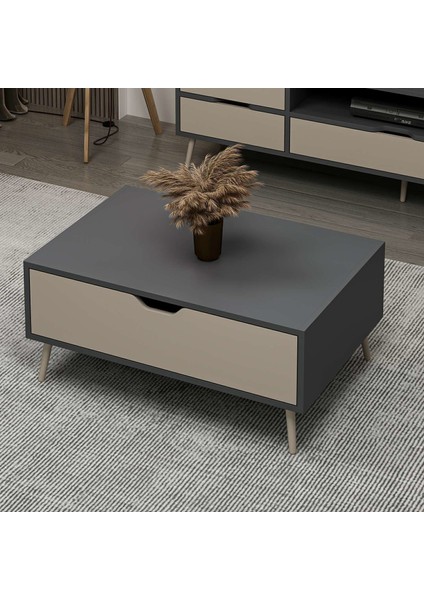 Elina Ayaklı Orta Sehpa - Antrasit/kumtaşı fiyatları