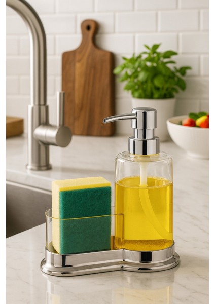 Şeffaf Sıvı Sabunluk – Paslanmaz Krom Standlı, Mutfak Lavabosu Düzenleyici DC-6777 fiyatları