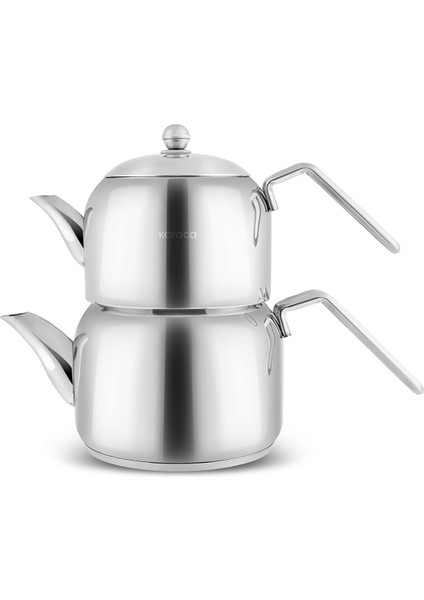 Vapor Indüksiyon Tabanlı 15 Parça Çaydanlık ve Cezveli Çelik Tencere Seti