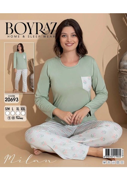 Boyraz 20693 Kadın Milan Uzun Kol Pijama Takımı