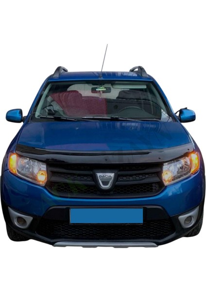 Dacia Sandero 2012-2019 Araca Özel Kaput Rüzgarlığı A+ Pianoblack (4mm)