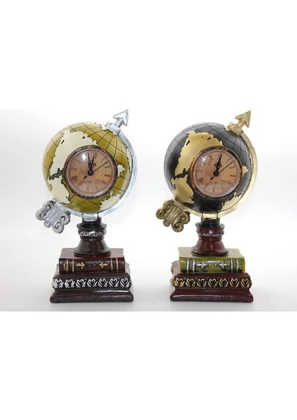Polyester Saatli Dünya Küre Model 2