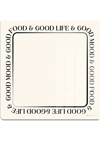 Cam Kesme Tahtası ve Sunumluk Kare Vintage Good Life 30X30 cm fiyatları