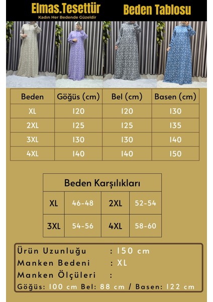 Kadın Tesettür Giyim Büyük Beden Tensel Keten Nida 2 Elbise modelleri