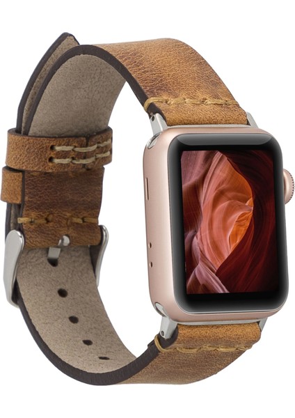 Apple Watch Uyumlu Deri Kordon 38-40-41MM G19-BA7 Taba indirimleri