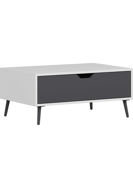 Elina Ayaklı Orta Sehpa - Beyaz/antrasit indirimleri
