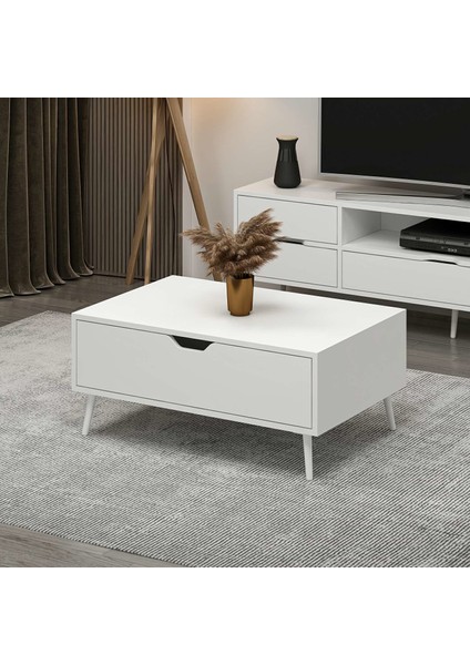 Elina Ayaklı Orta Sehpa - Beyaz/beyaz modelleri