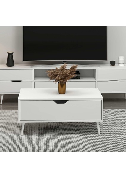 Elina Ayaklı Orta Sehpa - Beyaz/beyaz fırsatları