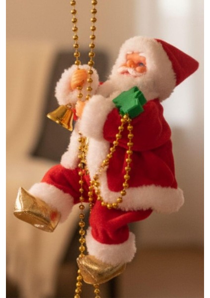 Yılbaşı Süsü Noel Baba Biblo Figür 25 cm – Zincirli Tırmanan