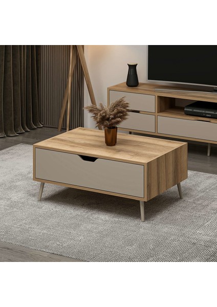 Elina Ayaklı Orta Sehpa - Dore/kumtaşı